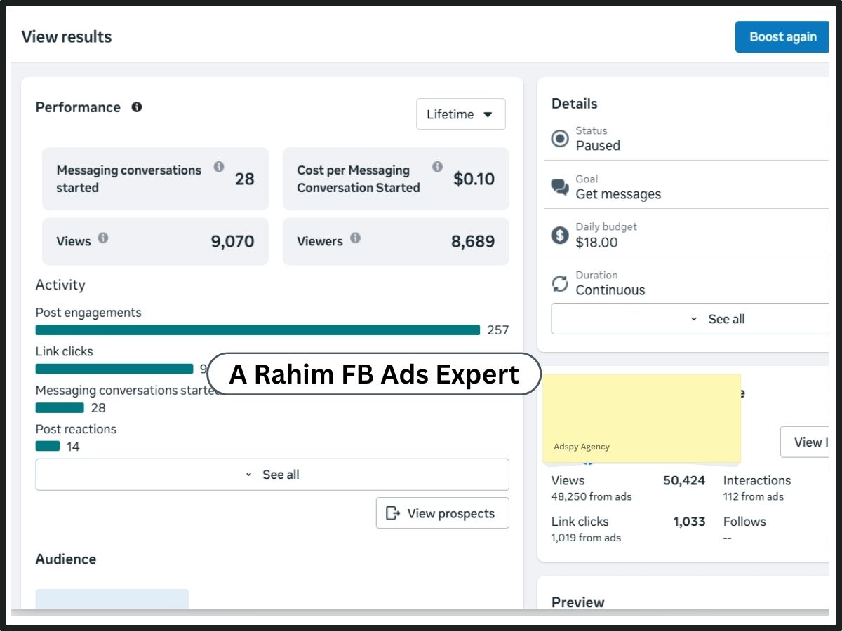 Facebook Ads Result
