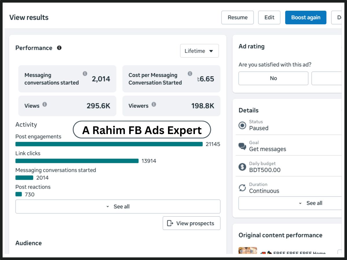 Facebook Ads Result